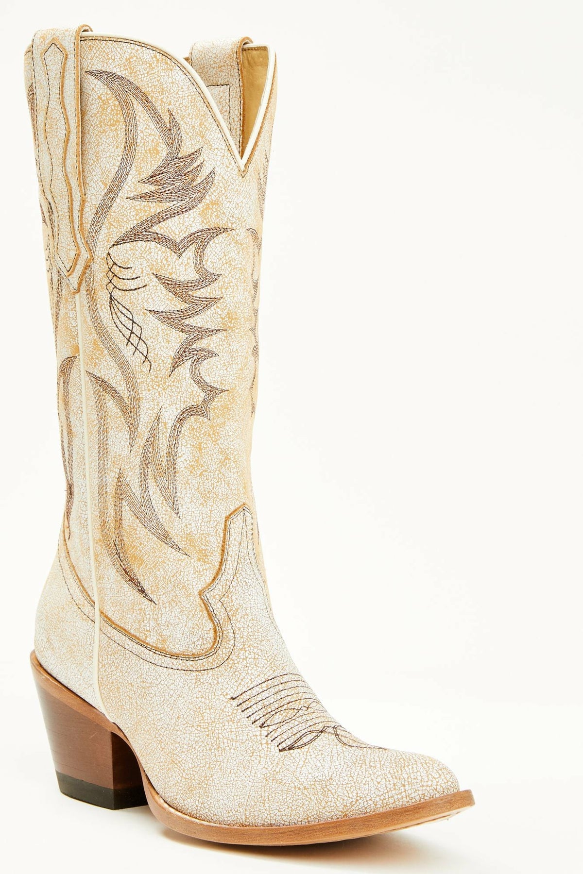 Idyllwind Women | Charmed Life Crackle White Leather Western Boots - Round Toe