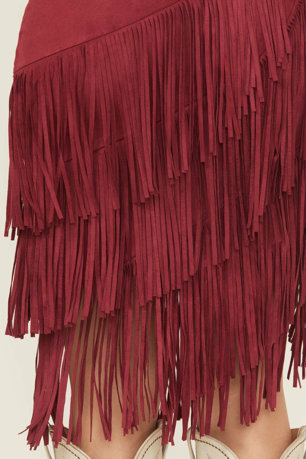Idyllwind Women | Tina Faux Suede Fringe Midi Skirt