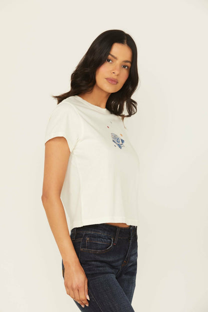 Idyllwind Women | Rhinestone Rose Short Sleeve Cropped Graphic Tee