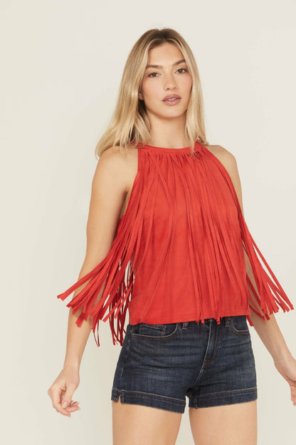Idyllwind Women | Madie Faux Suede Fringe Tank