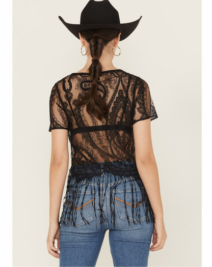 Idyllwind Women | Lacey Fringe Short Sleeve Shirt