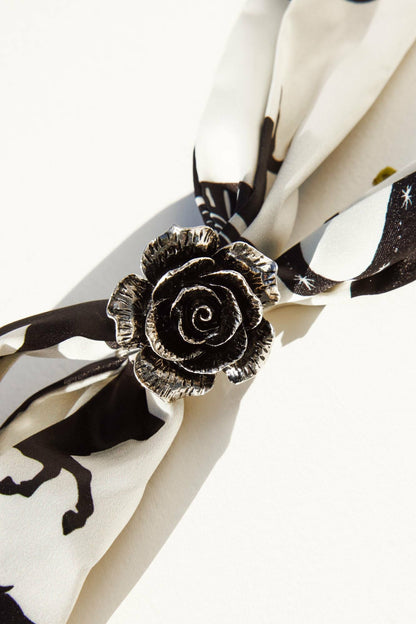 Idyllwind Women | Georgia Chain Fringe Bandana Necklace with Rose Slider
