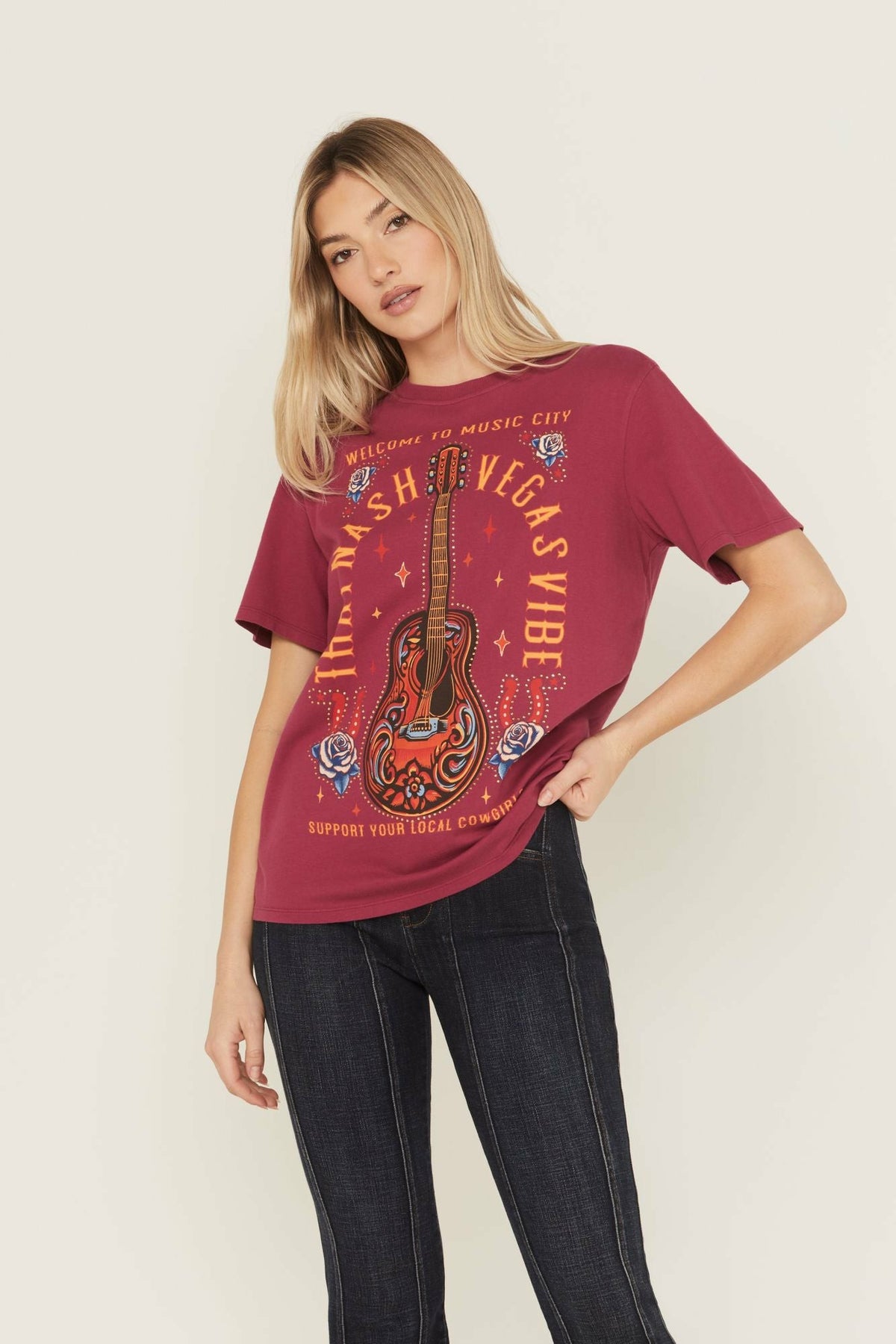 Idyllwind Women | Rhinestone Music City Short Sleeve Boyfriend Graphic Tee