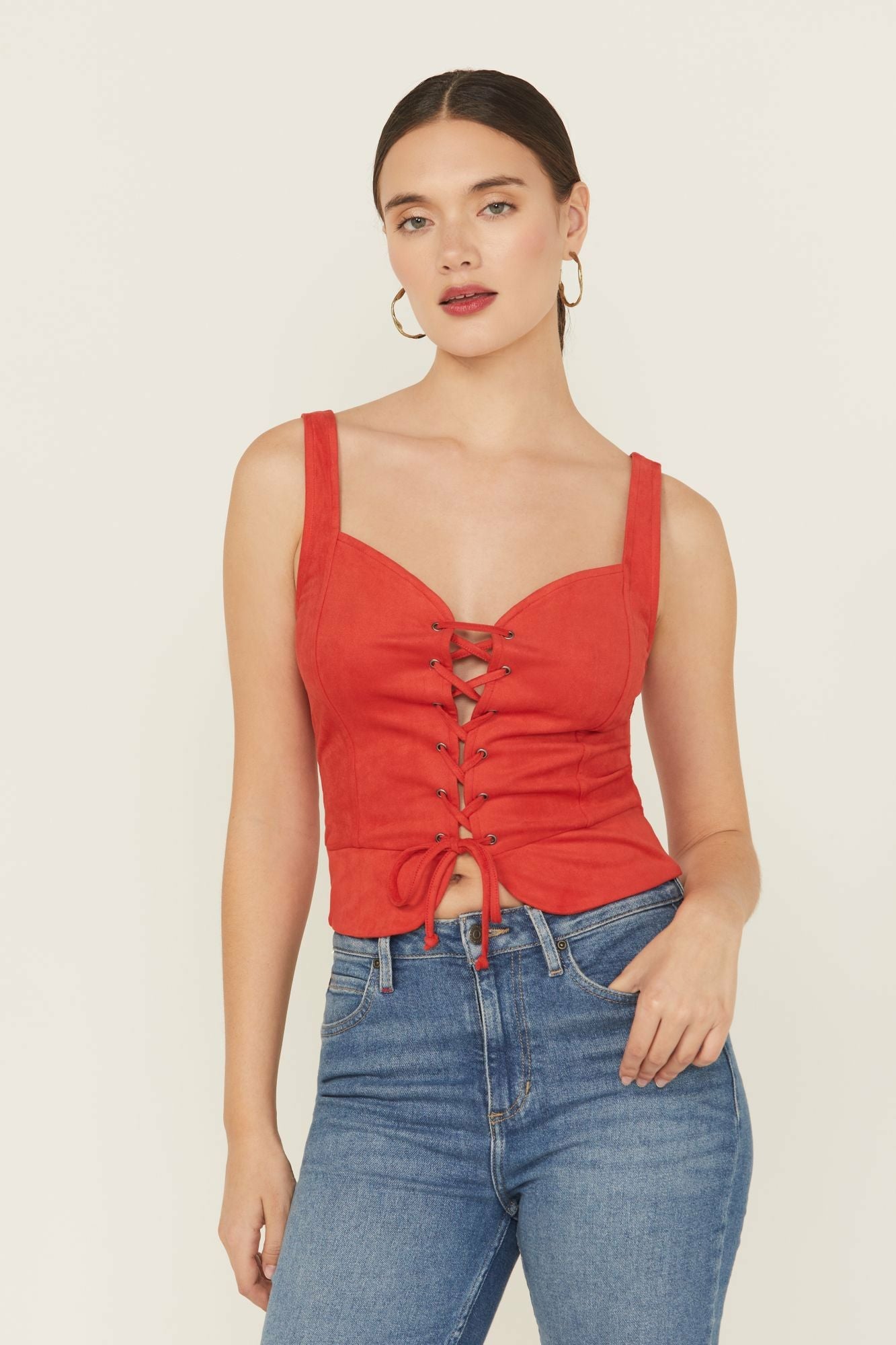 Idyllwind Women | Eastland Faux Suede Lace-Up Corset