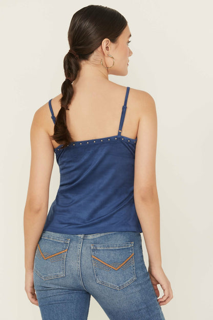 Idyllwind Women | Faux Suede Studded Fringe Sleeveless Tank Top