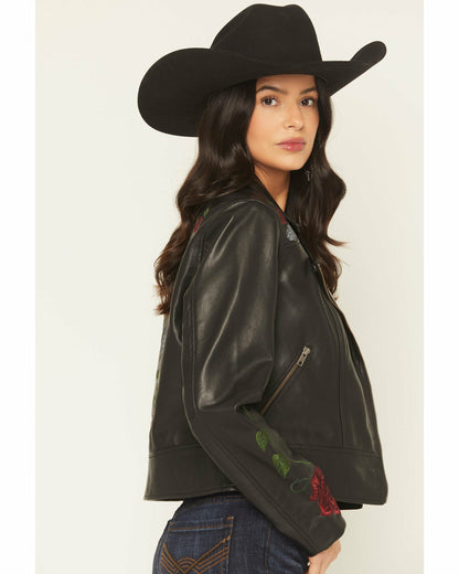 Idyllwind Women | Glenrose Floral Leather Jacket