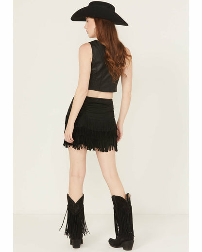 Idyllwind Women | Lindale Faux Suede Fringe Mini Skirt