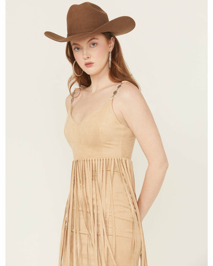 Idyllwind Women | Ramsey Concho Trim Faux Suede Mini Dress
