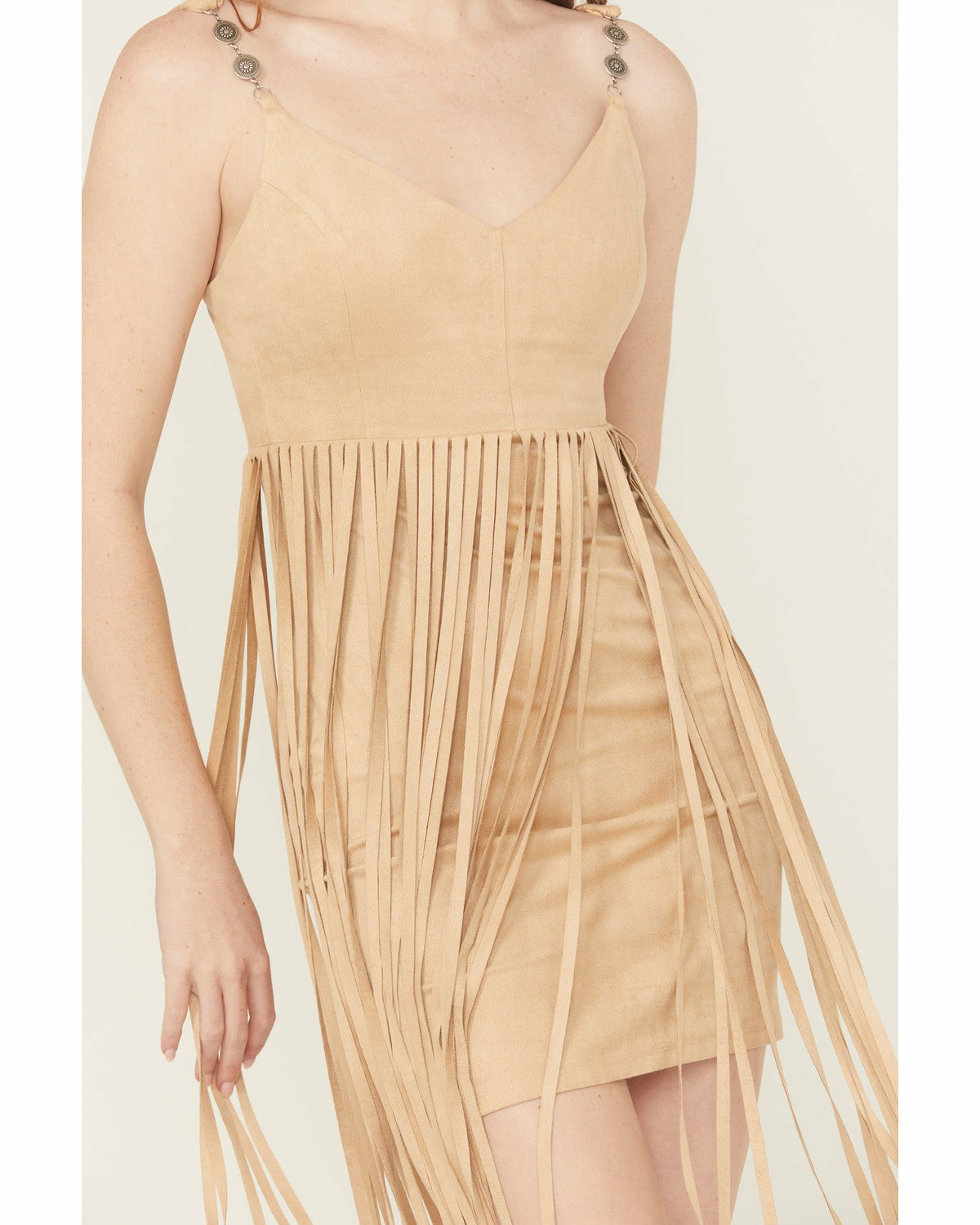 Idyllwind Women | Ramsey Concho Trim Faux Suede Mini Dress