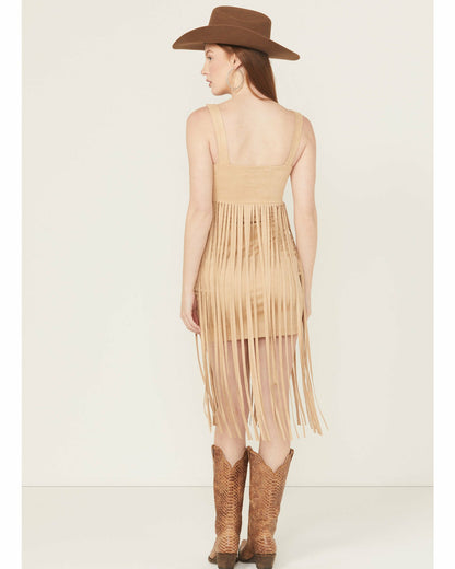 Idyllwind Women | Ramsey Concho Trim Faux Suede Mini Dress
