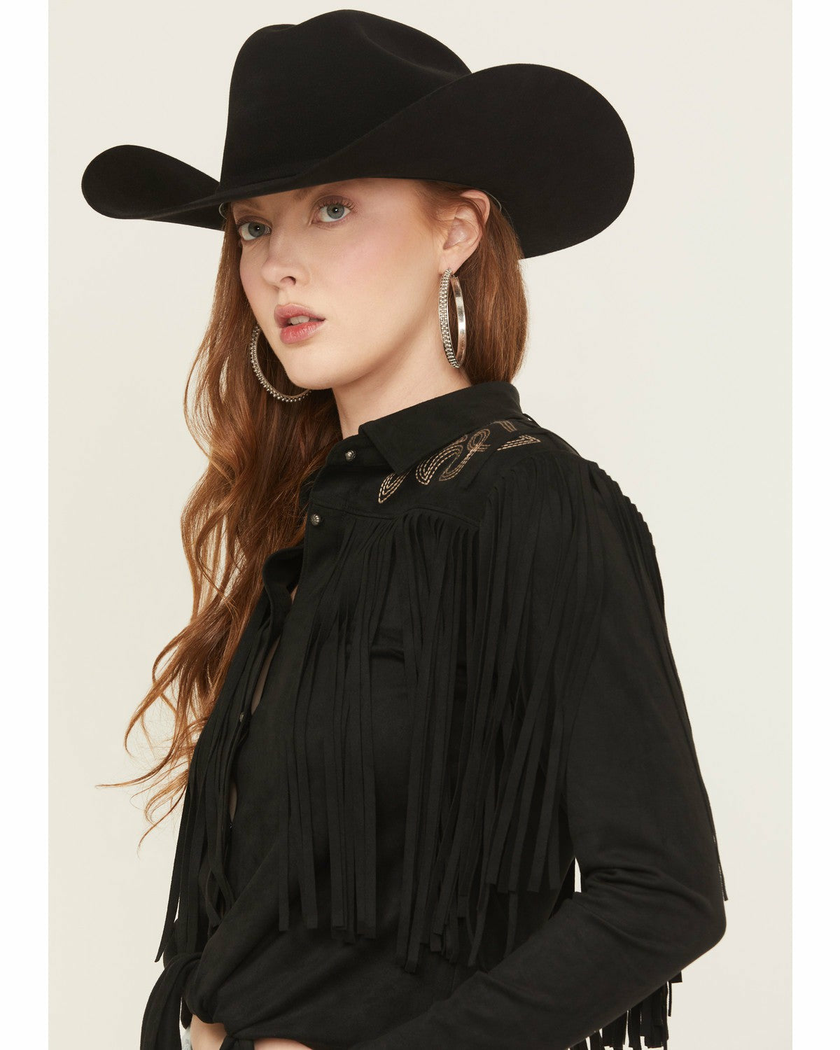 Idyllwind Women | McKinney Faux Suede Long Sleeve Fringe Top
