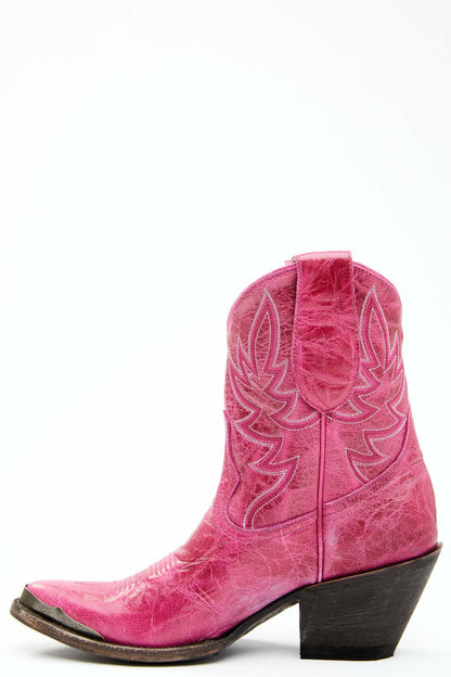 Idyllwind Women | Wheels Pink Leather Western Booties - Round Toe