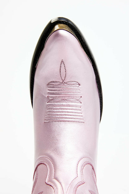 Idyllwind Women | Tickled Metallic Pink Leather Fashion Western Booties - Round Toe
