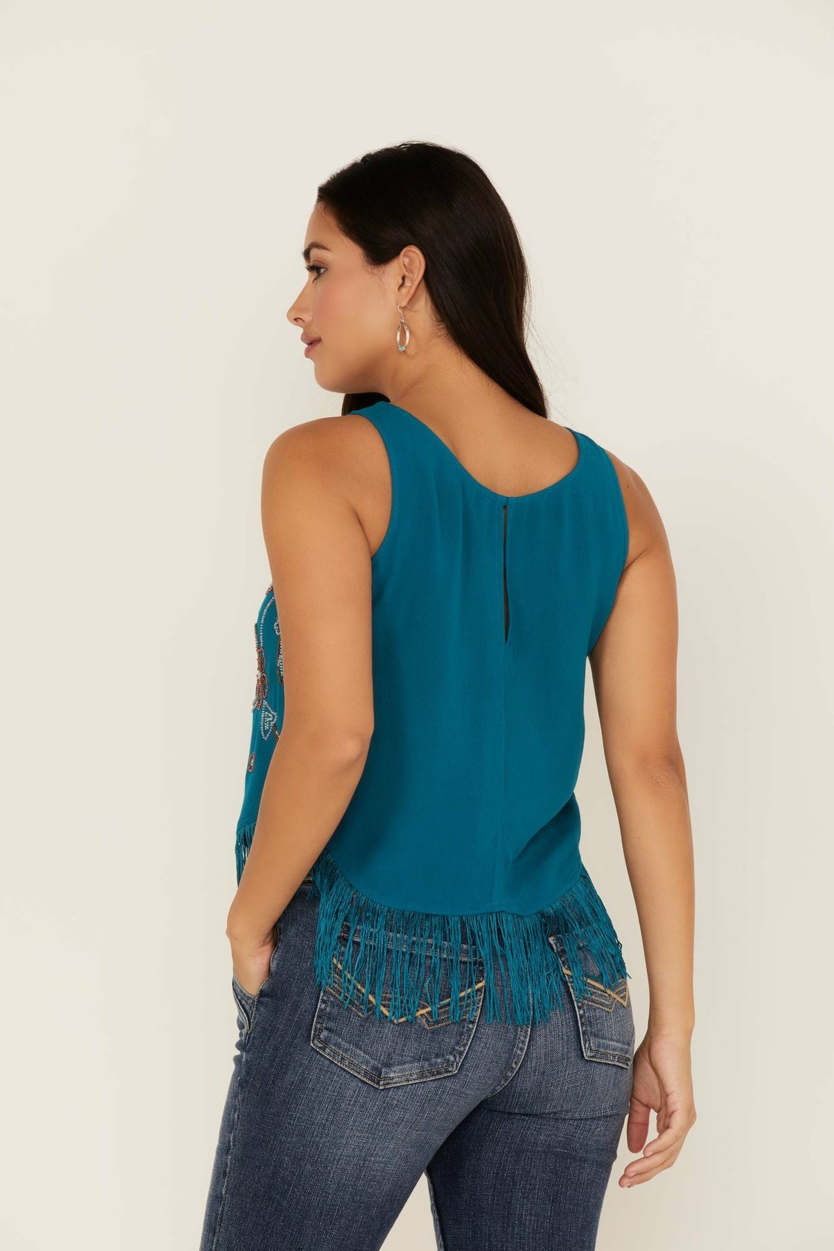 Idyllwind Women | Cameo Beaded Fringe Tank Top