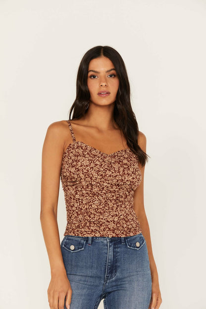 Idyllwind Women | Floral Print Smocked Tank Top