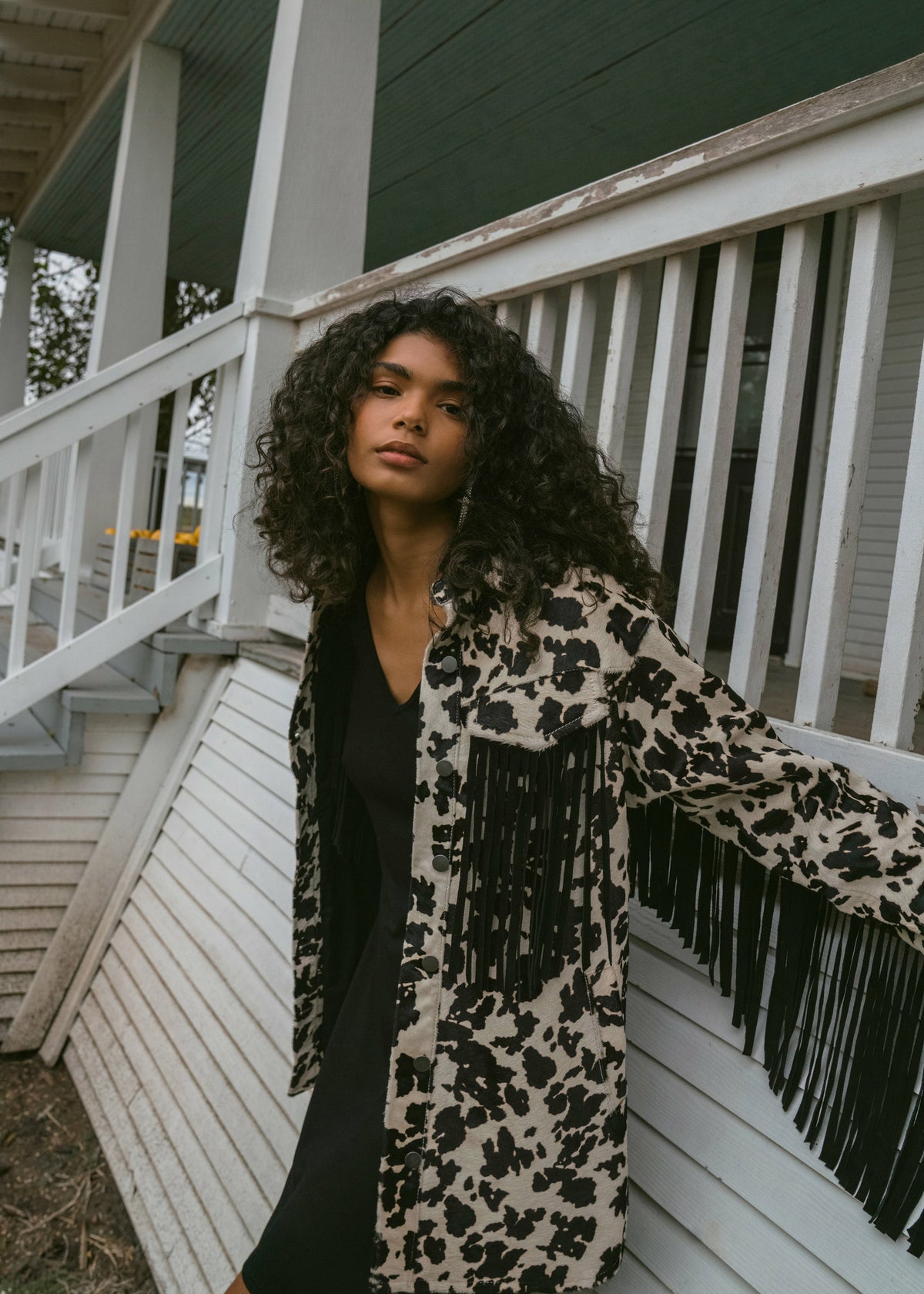 Idyllwind Women | Hair-On Cow Hide Fringe Shacket Jacket