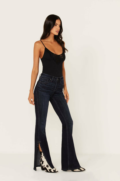 Idyllwind Women | Hickory Place Dark Wash High Risin' Slit Bootcut Jeans