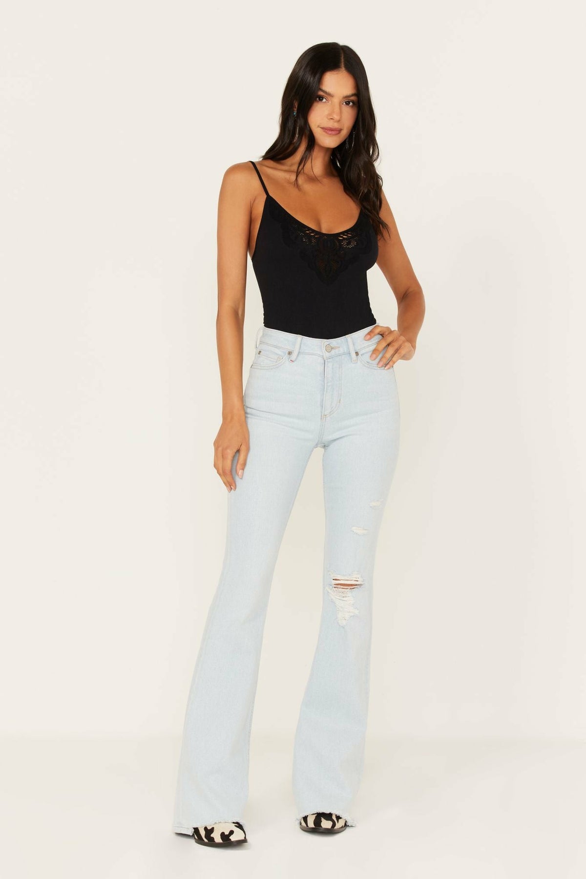 Idyllwind Women | Light Wash West Avenue High Risin Distressed Flare Jeans