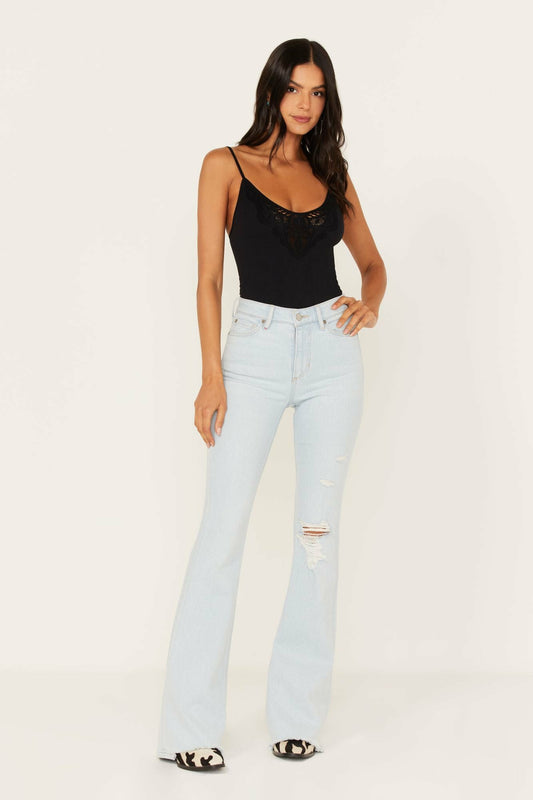 Idyllwind Women | Light Wash West Avenue High Risin Distressed Flare Jeans