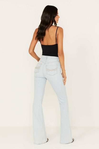 Idyllwind Women | Light Wash West Avenue High Risin Distressed Flare Jeans