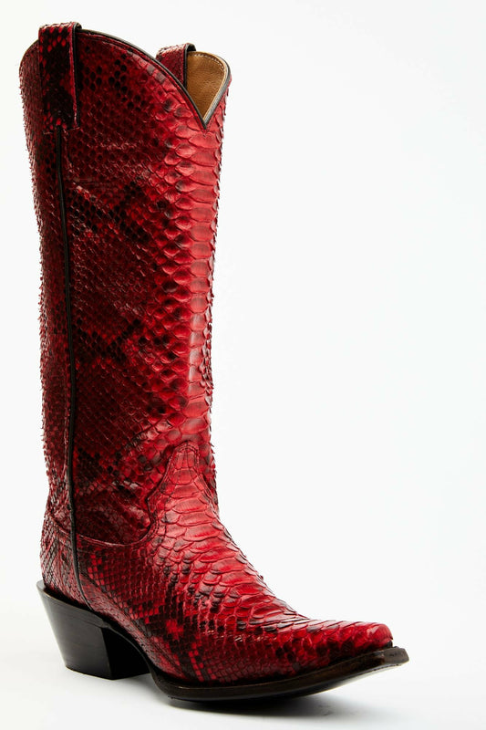 Idyllwind Women | Slay Red Python Tall Western Boots - Snip Toe