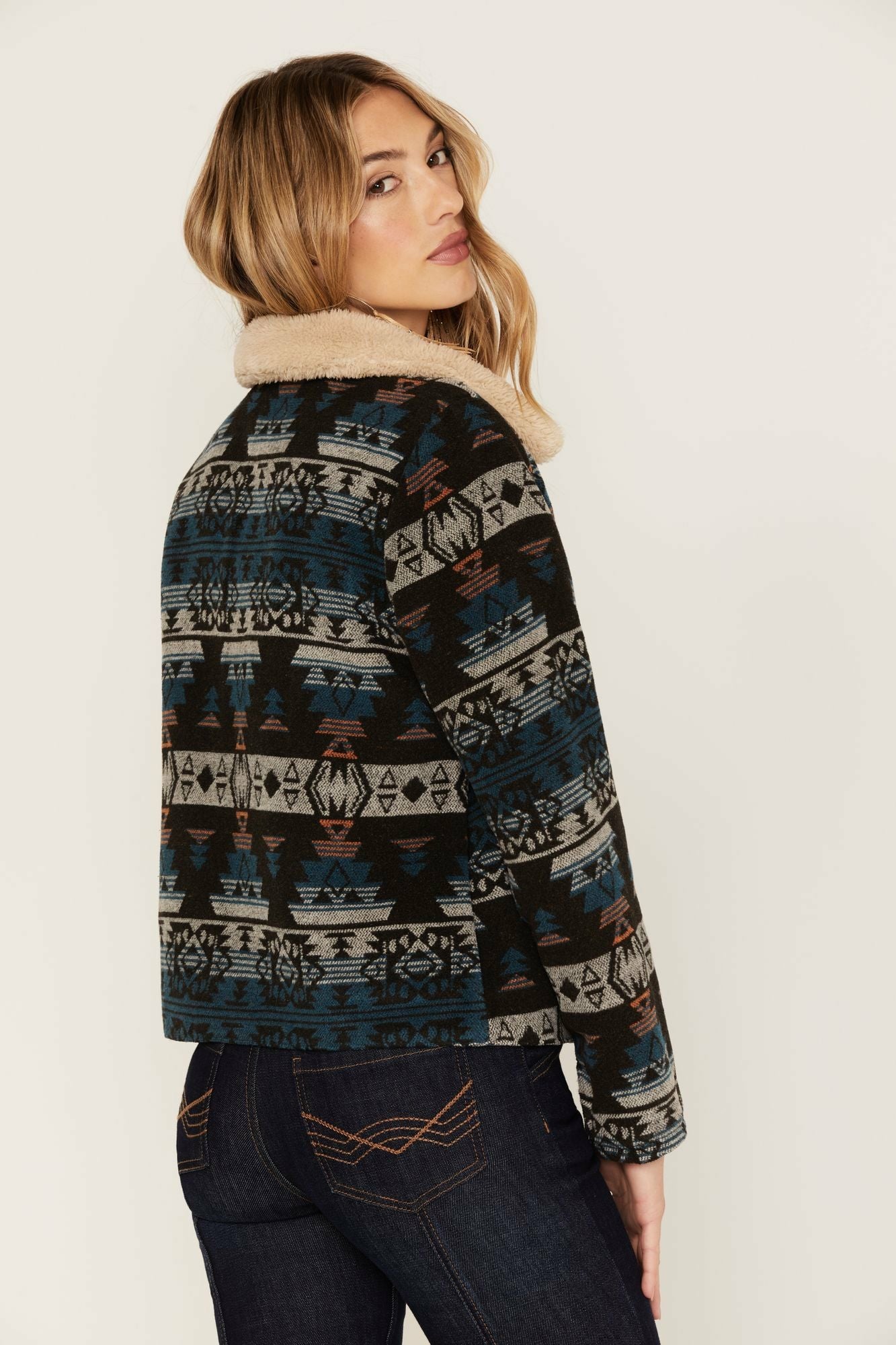 Idyllwind Women | Medium Wash Reversible Sherpa Blanket Denim Jacket