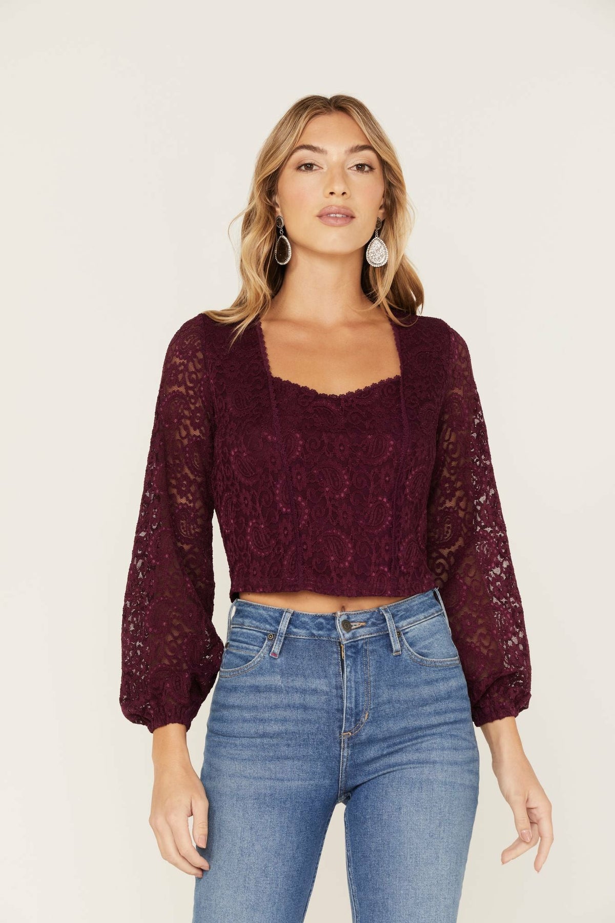 Idyllwind Women | Date Night Floral Lace Crop Top