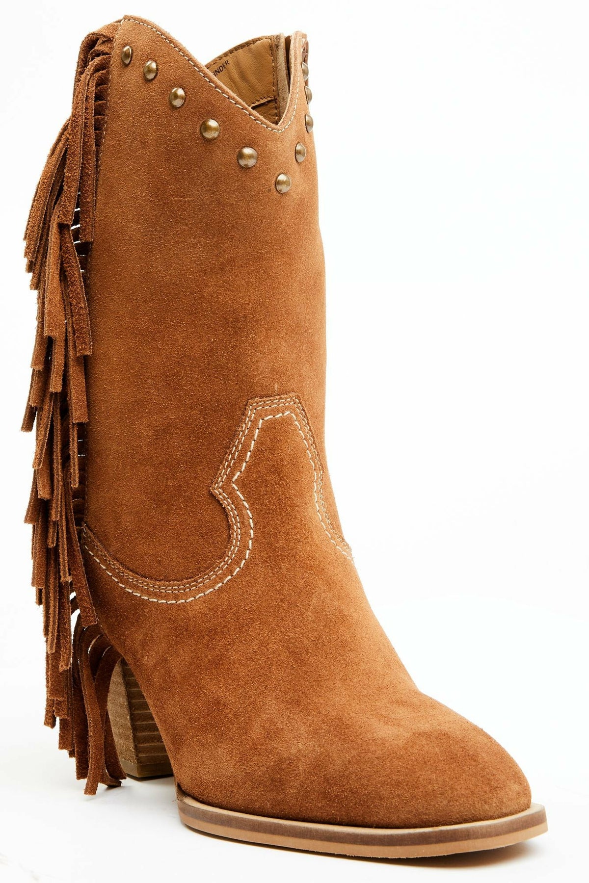 Idyllwind Women | Sidewinder Studded Fringe Suede Fashion Booties - Round Toe