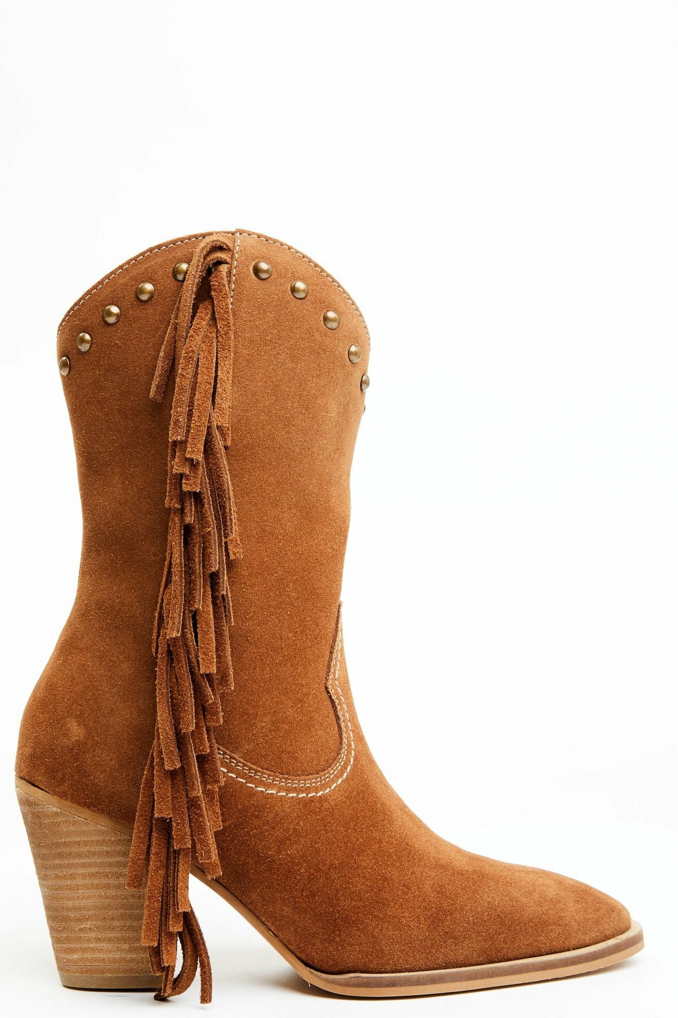 Idyllwind Women | Sidewinder Studded Fringe Suede Fashion Booties - Round Toe