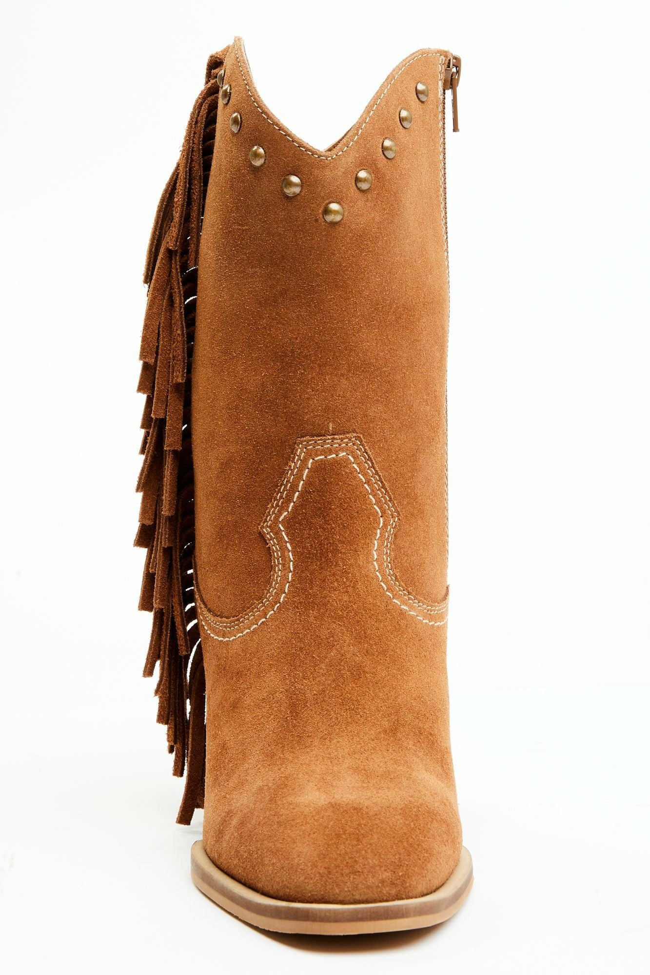 Idyllwind Women | Sidewinder Studded Fringe Suede Fashion Booties - Round Toe