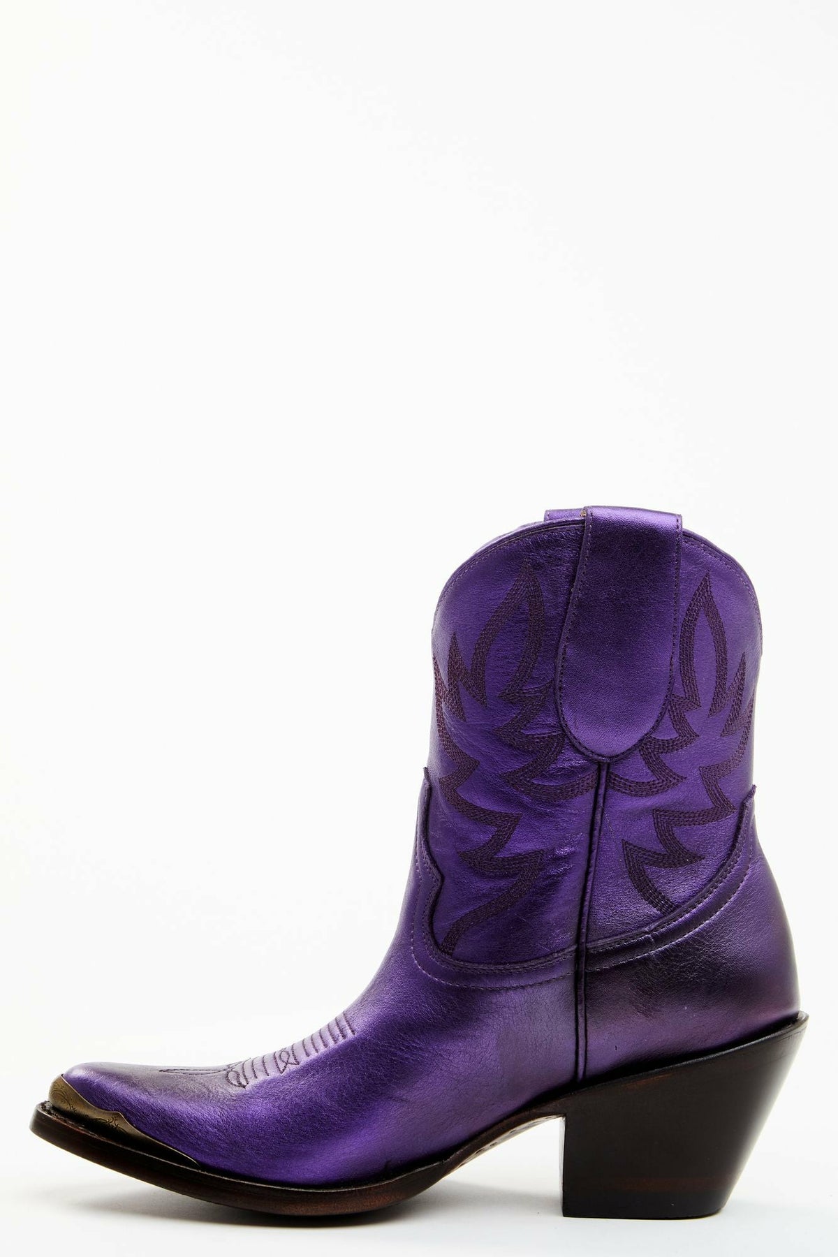Idyllwind Women | Wheels Metallic Violet Leather Booties - Round Toe