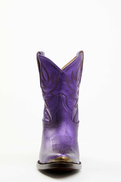 Idyllwind Women | Wheels Metallic Violet Leather Booties - Round Toe