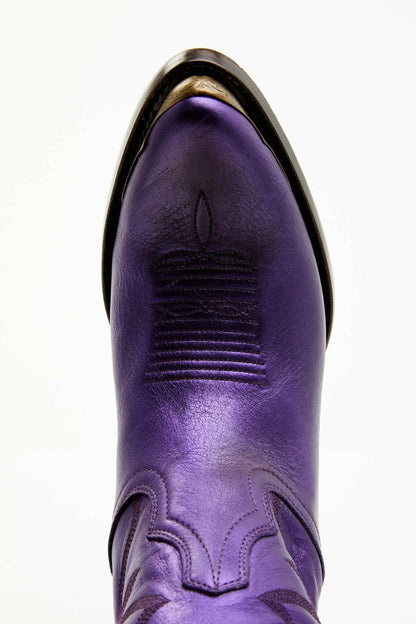 Idyllwind Women | Wheels Metallic Violet Leather Booties - Round Toe