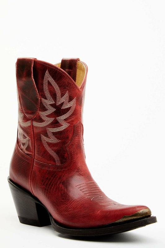 Idyllwind Women | Wheels Red Leather Western Booties - Round Toe