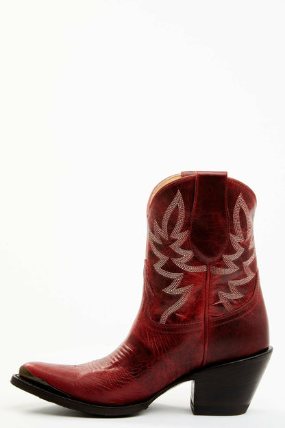 Idyllwind Women | Wheels Red Leather Western Booties - Round Toe