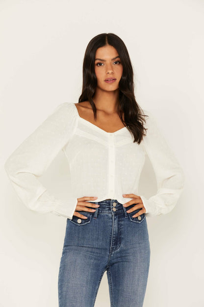 Idyllwind Women | Swiss Dot Lace Poet Top