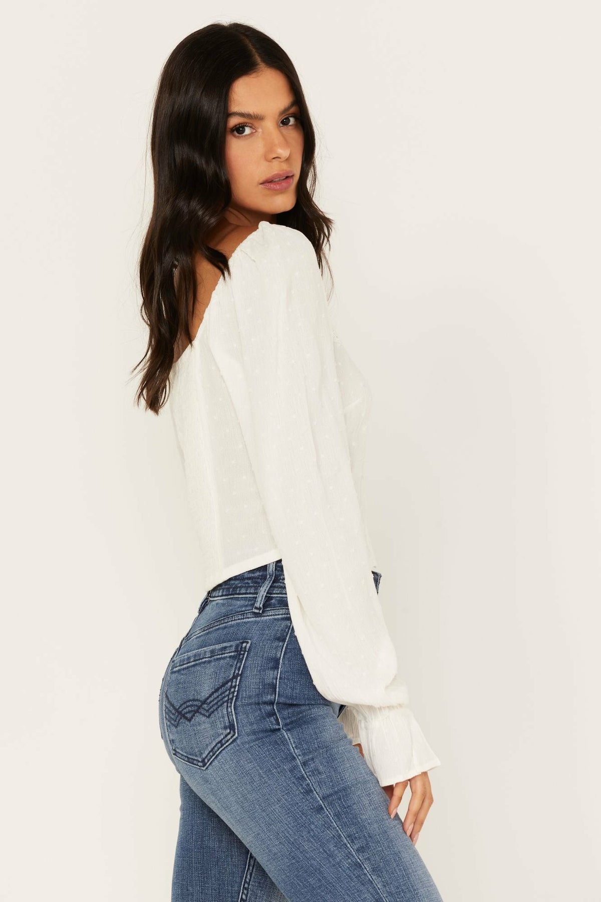 Idyllwind Women | Swiss Dot Lace Poet Top