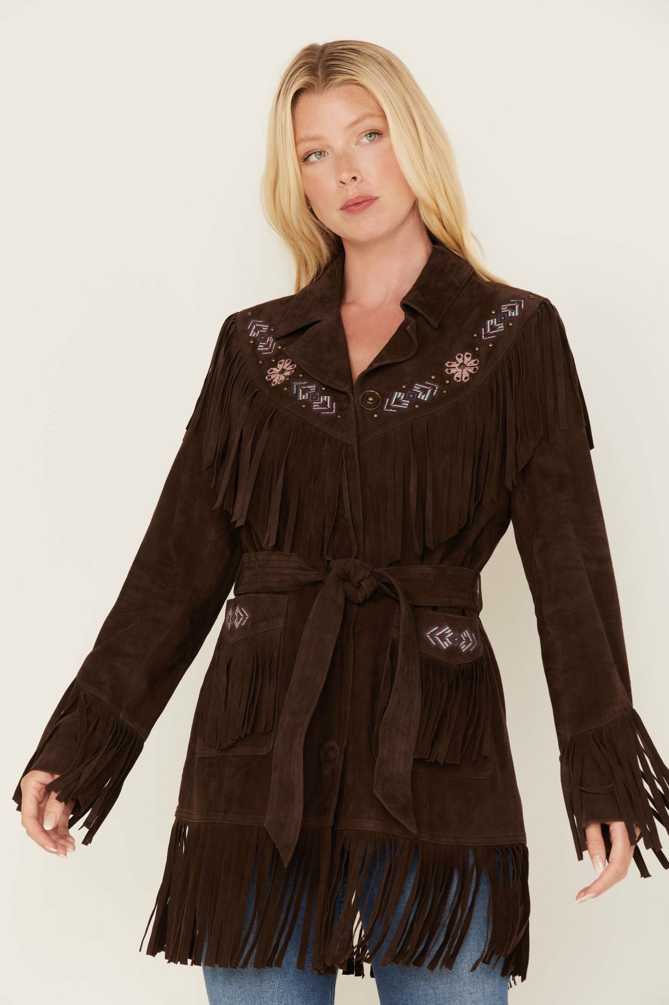 Idyllwind Women | Batavia Embroidered Fringe Suede Jacket