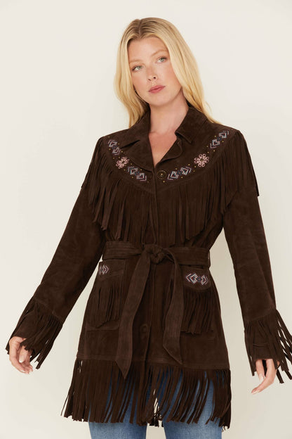 Idyllwind Women | Batavia Embroidered Fringe Suede Jacket