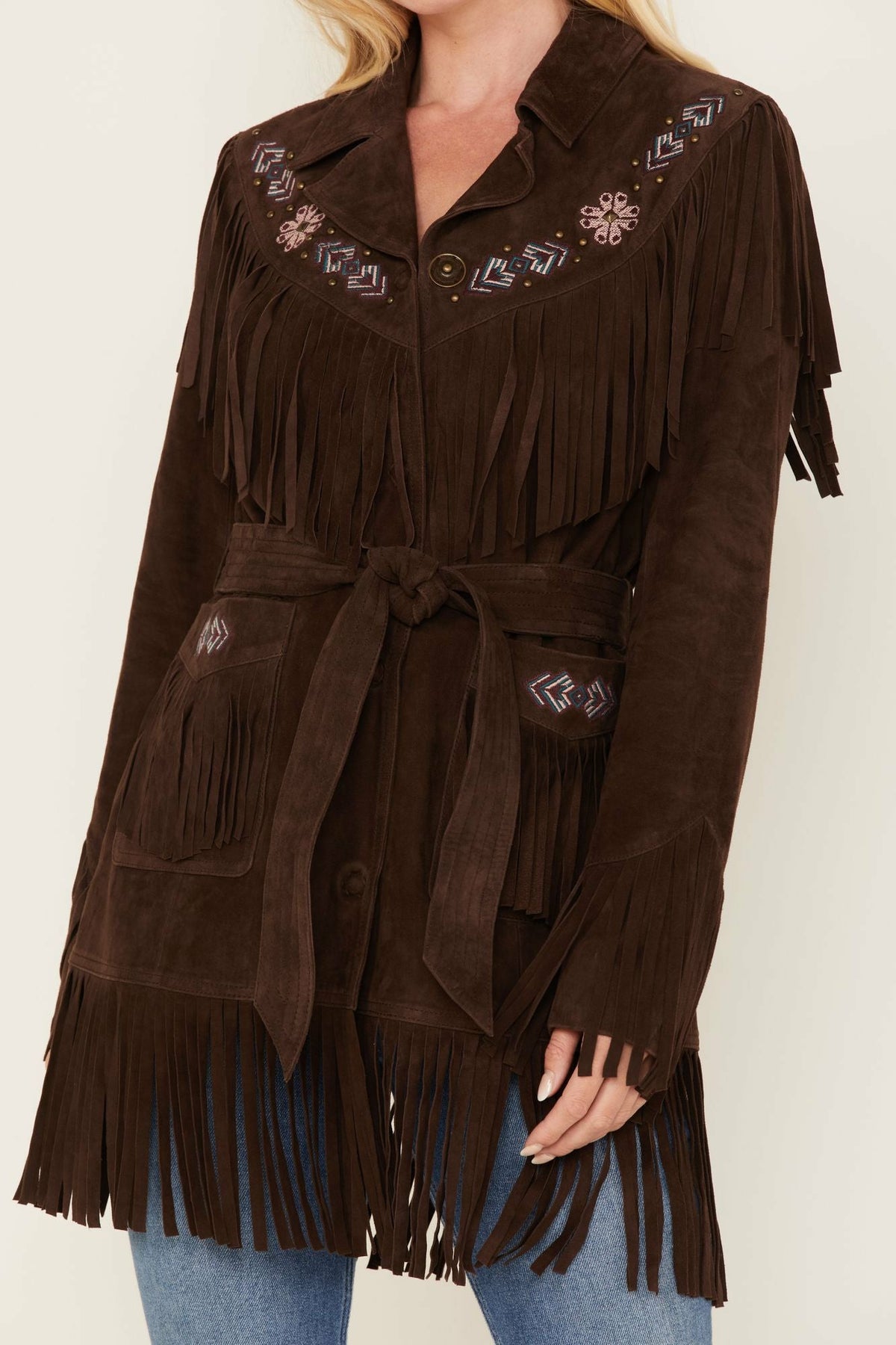 Idyllwind Women | Batavia Embroidered Fringe Suede Jacket