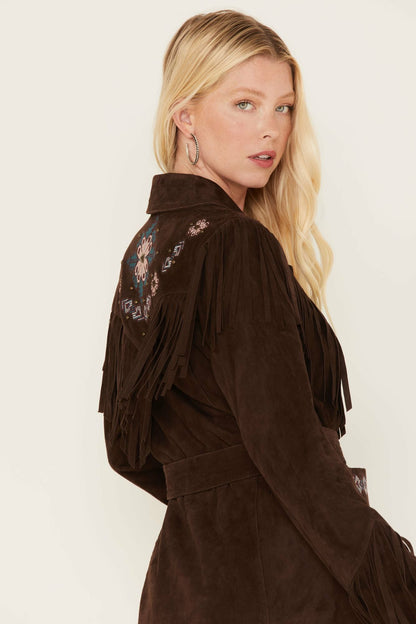 Idyllwind Women | Batavia Embroidered Fringe Suede Jacket
