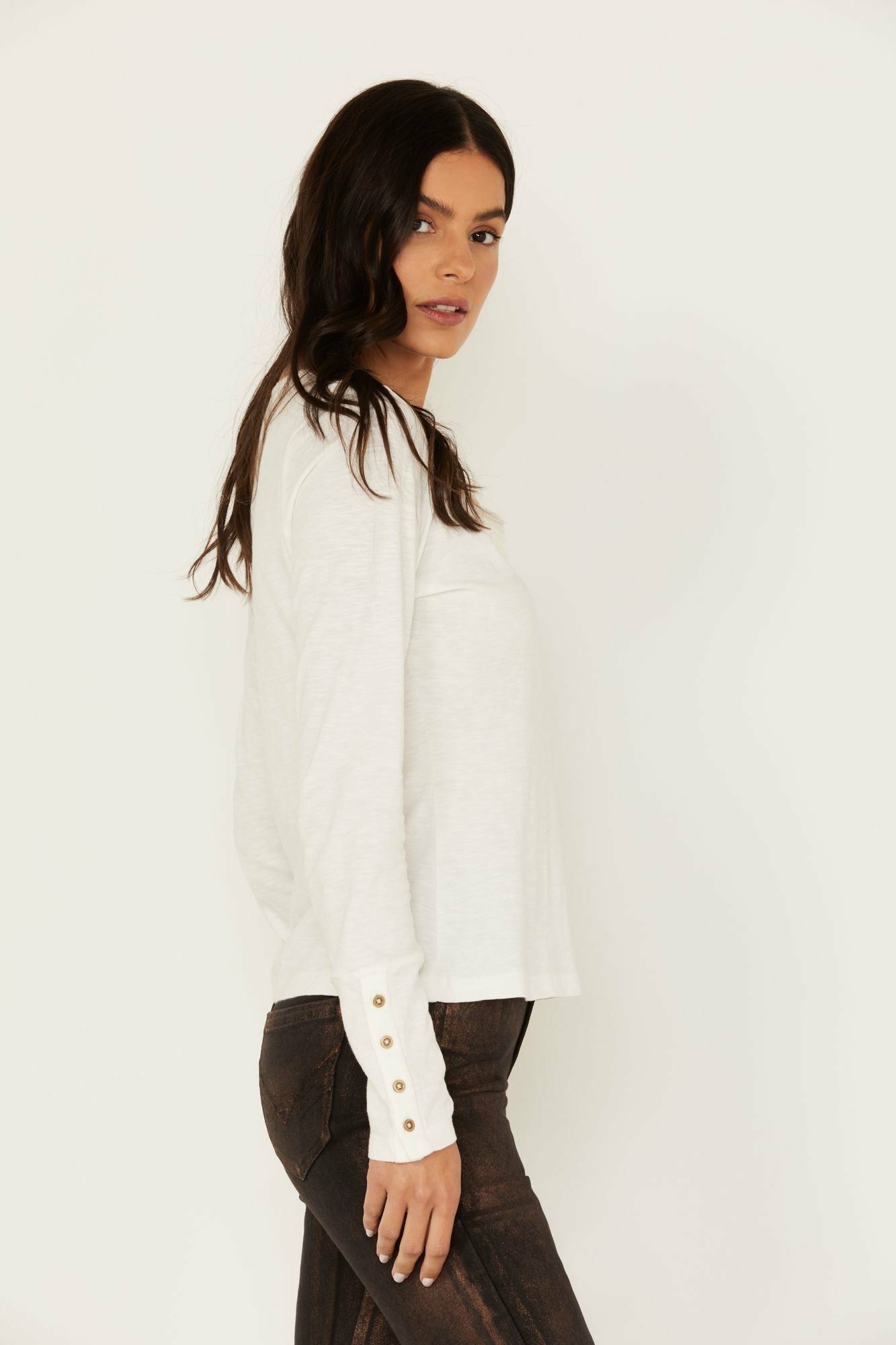 Idyllwind Women | Velvet Trim Henley Top