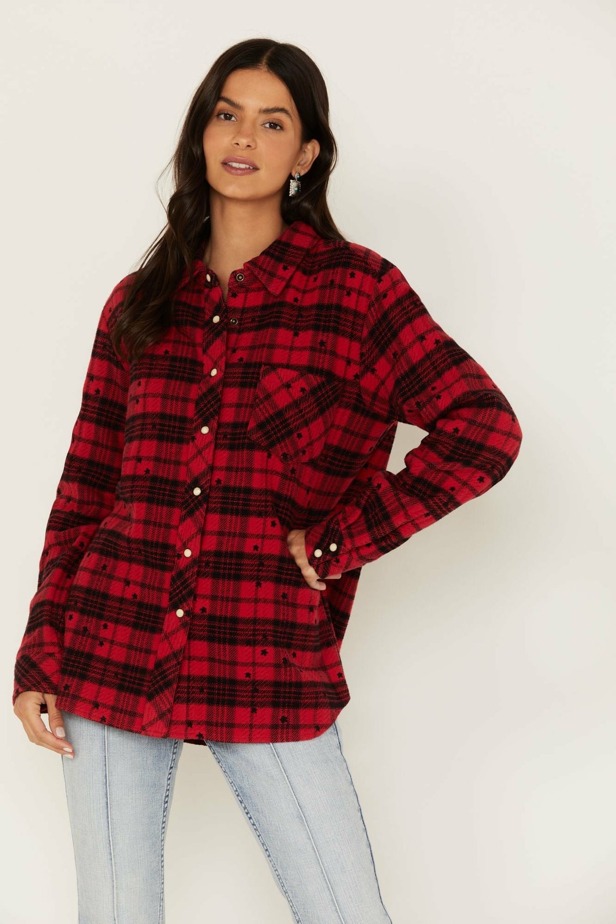 Idyllwind Women | Tira Plaid Star Print Flannel Top