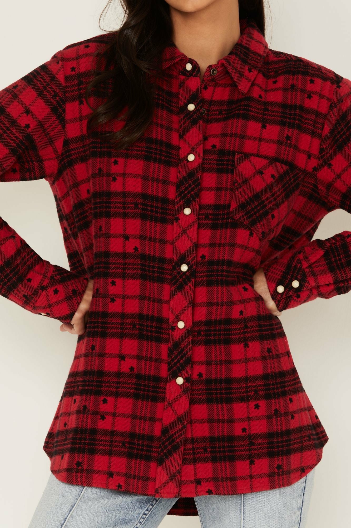 Idyllwind Women | Tira Plaid Star Print Flannel Top