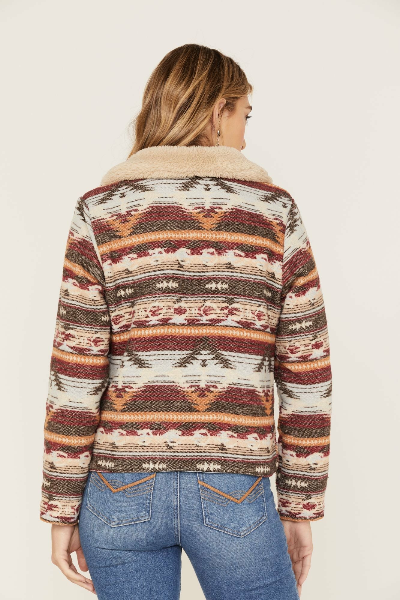 Idyllwind Women | Light Wash Reversible Sherpa Blanket Denim Jacket