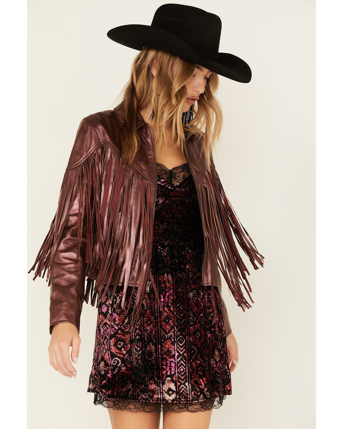 Idyllwind Women | Metallic Fringe Leather Moto Jacket