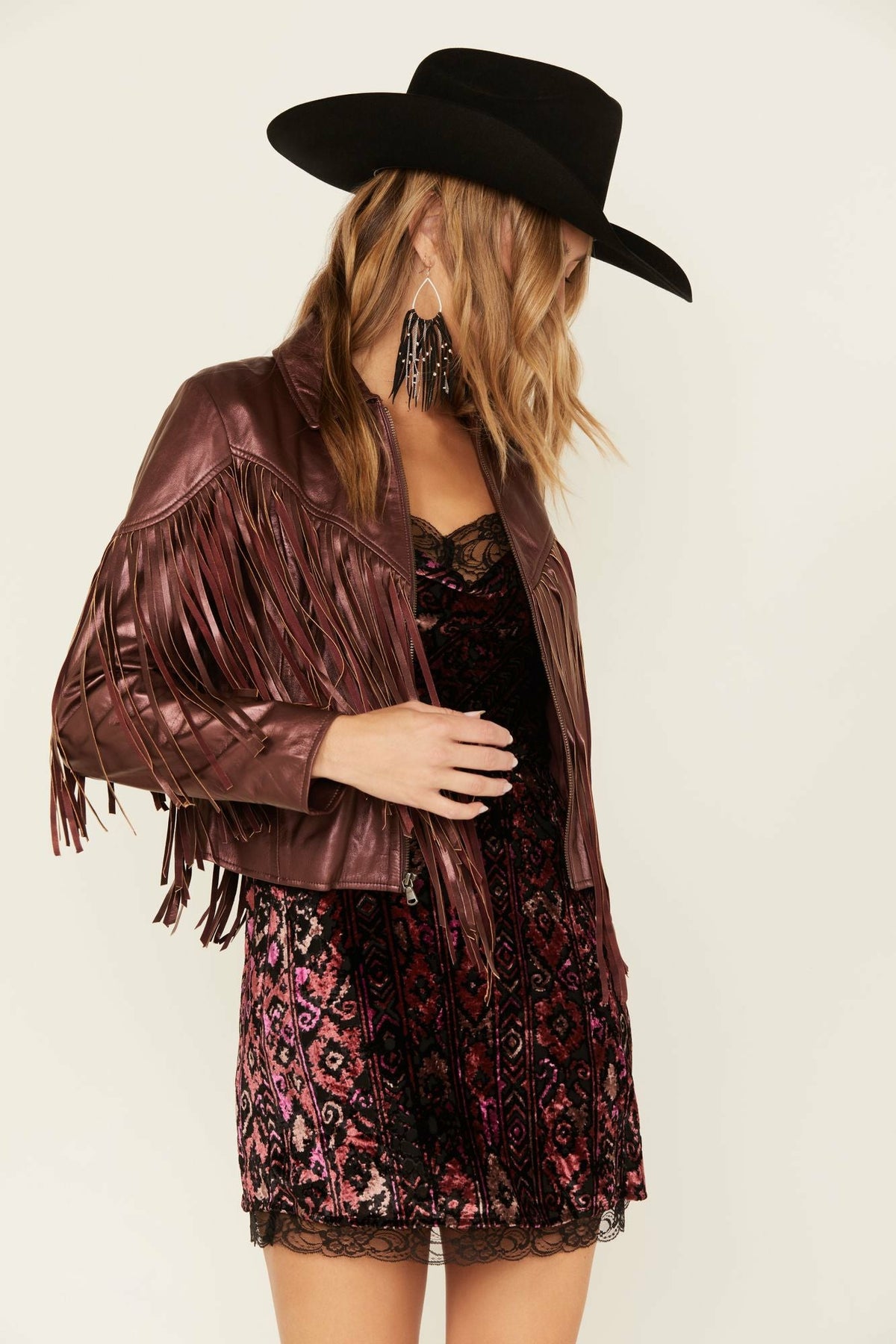 Idyllwind Women | Metallic Fringe Leather Moto Jacket