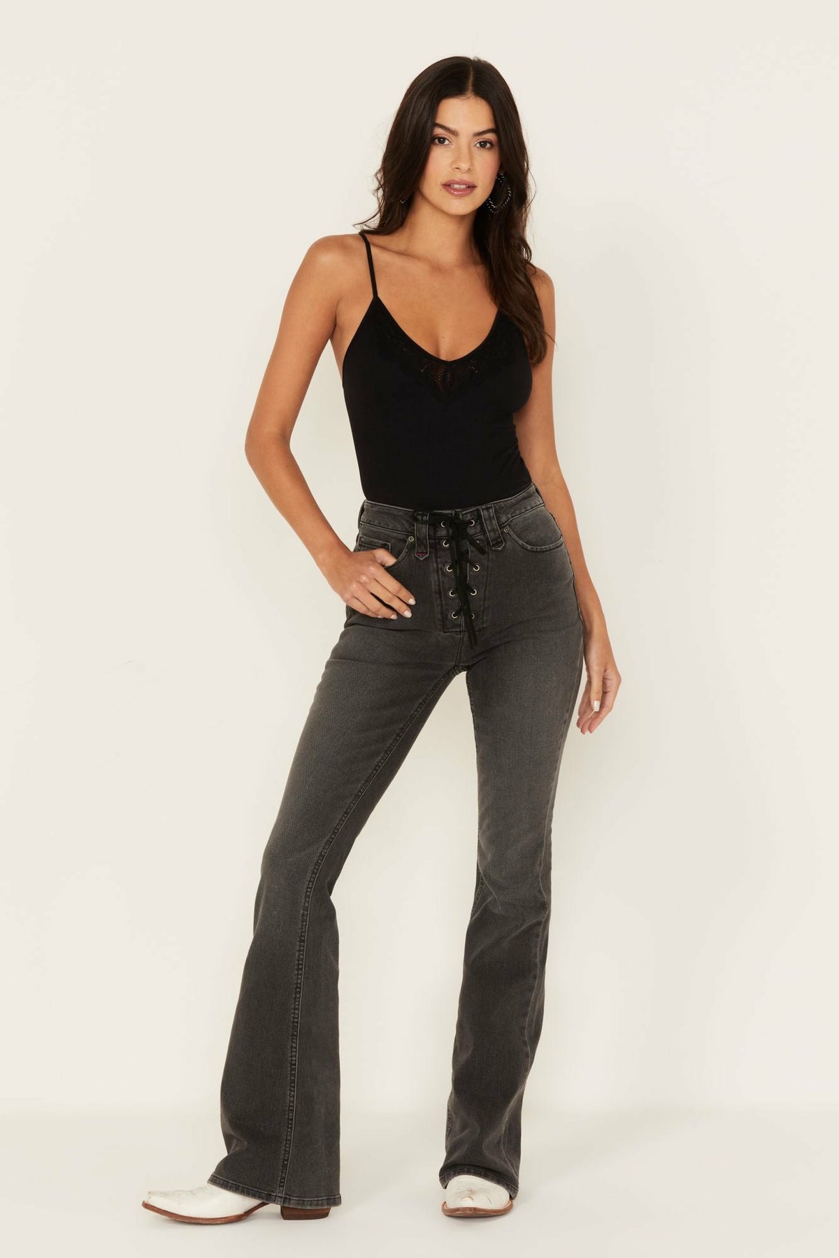 Idyllwind Women | Twelve South Wash Down High Risin Lace Up Bootcut Jeans