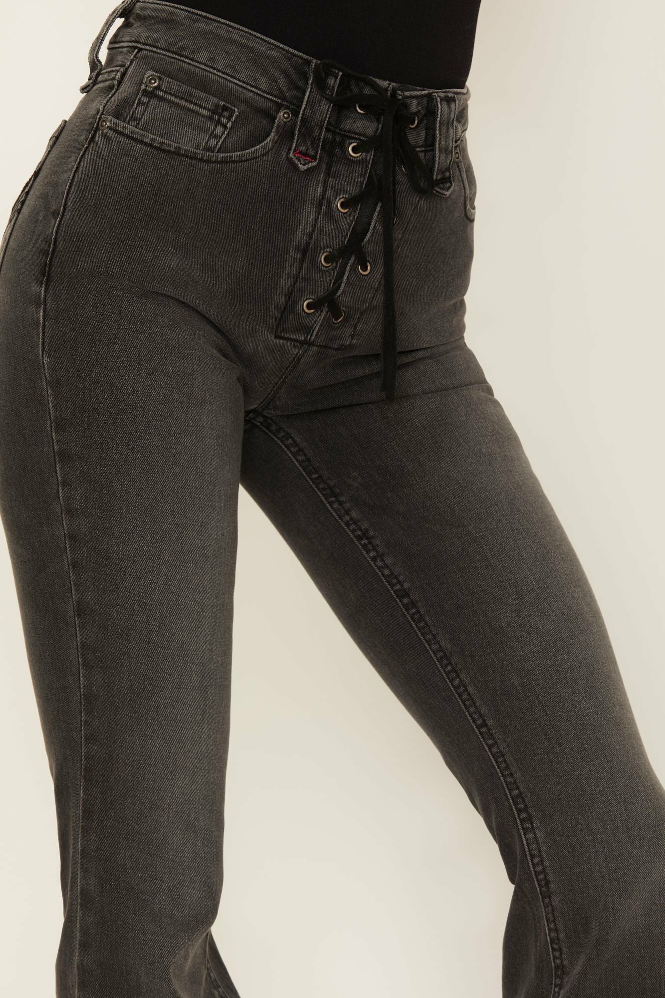 Idyllwind Women | Twelve South Wash Down High Risin Lace Up Bootcut Jeans