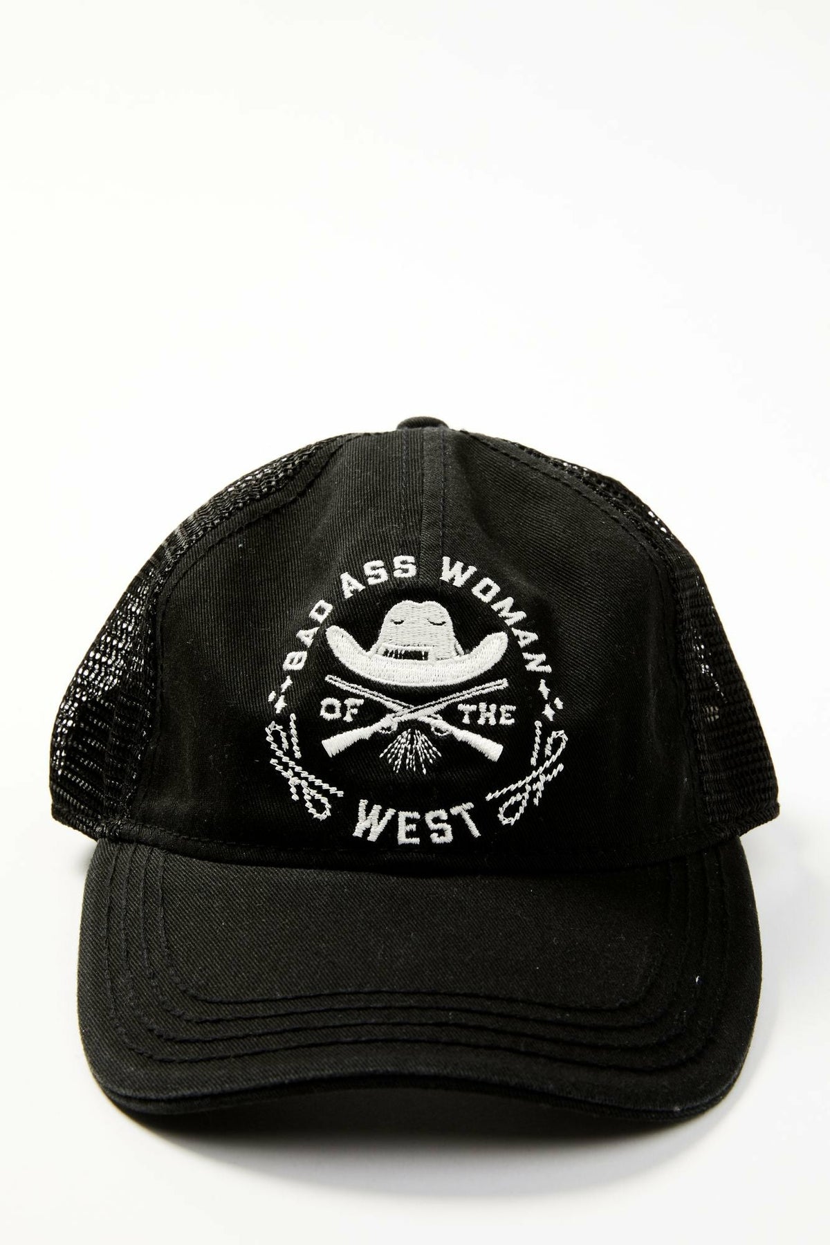 Idyllwind Women | Bad Ass Woman Embroidered Mesh Back Baseball Hat